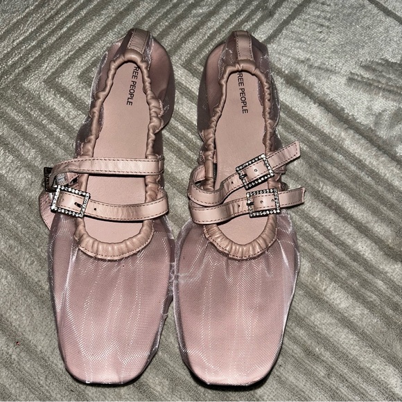 FREE PEOPLE 
Gemini Mary Jane Flat - Pink Cloud Mesh NWOT - Picture 2 of 3